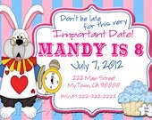 Tea Party Invitations  DIY Custom Printable Birthday Alice in Wonderland Inspired Print at Home