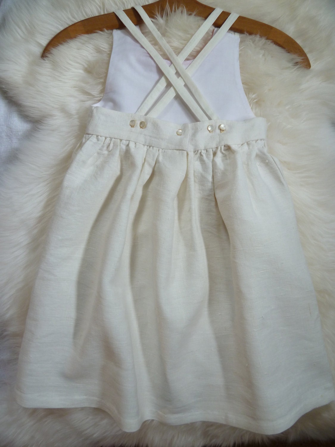 Natural Linen Dress with Peter Pan Collar