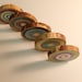 Painted Coasters made from reclaimed wood- set of 5     (1001-35-5)