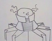 4x4.5" Robot Sketch Card