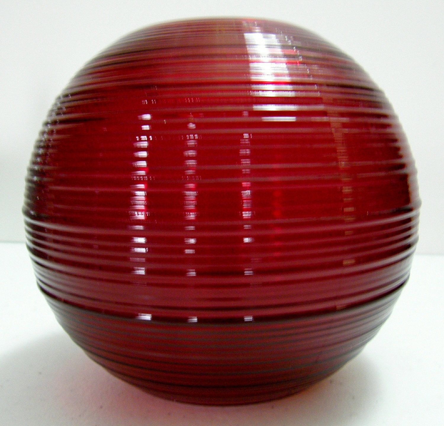 Imperial Reeded Line 701 Ball Vase - 6 Inch - RED