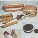 Vintage 1970s Sewing Pattern Simplicity 8643 Supersized Junk Food Pillow Package - Hamburger, Hot Dog, French Fries, Donut, Cookie 1978
