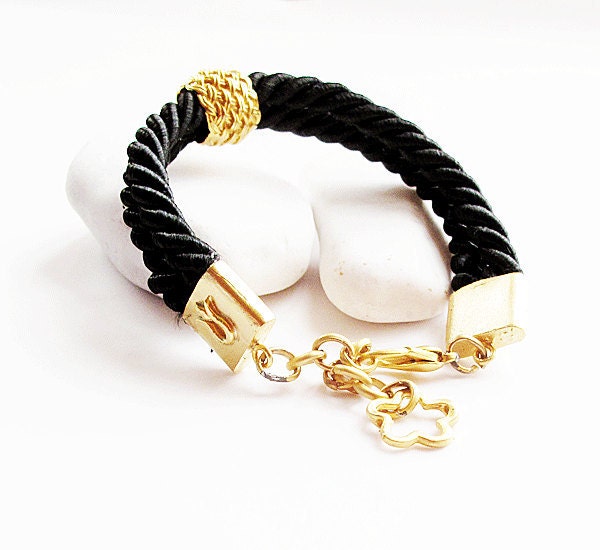 SALE-black bracelet-floss silk cord bracelet-summer bracelet-fashion bracelet
