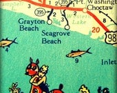 30A art 16x20 vintage beach photo Seagrove Grayton FLORIDA vintage beach print red aqua vacation travel  SoWal house decor picture nostalgia
