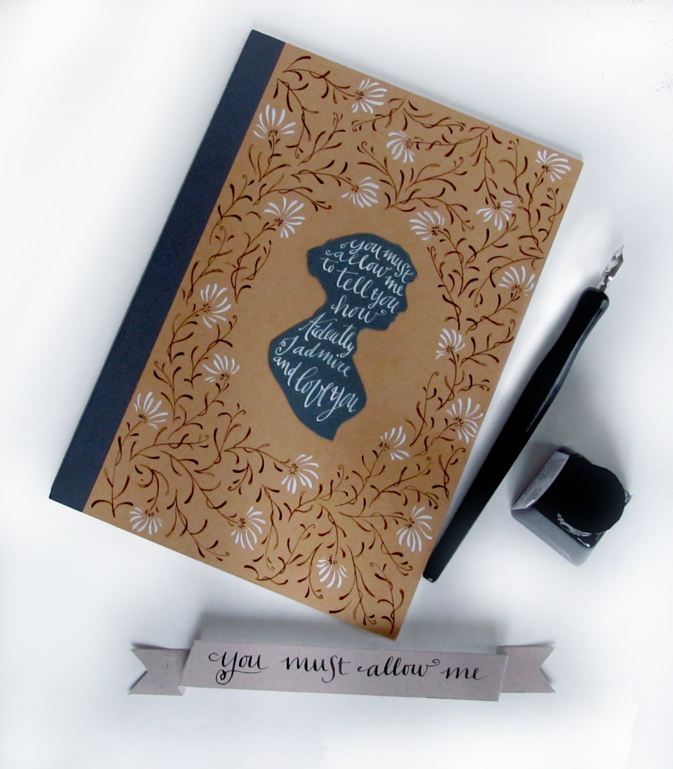 Jane Austen hand painted notebook