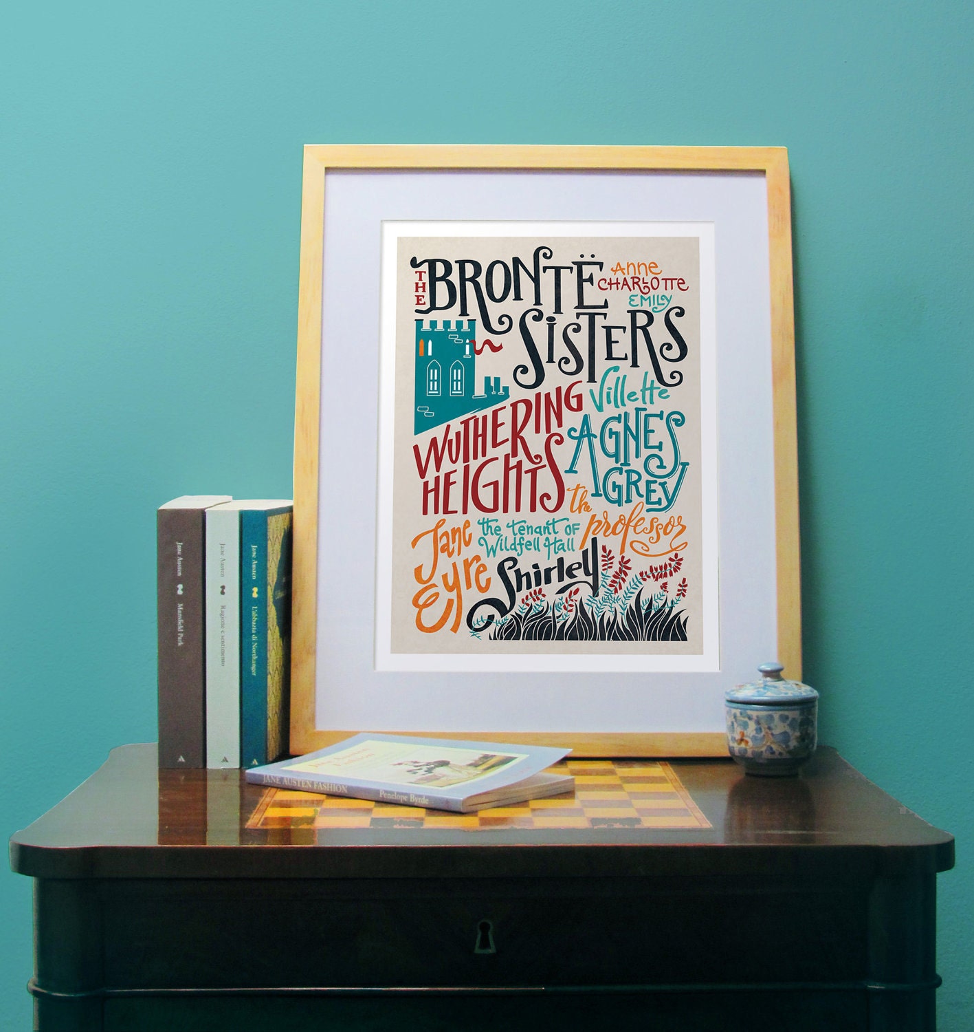 The Bronte Sisters bibliography print (12,60 x 18,10)