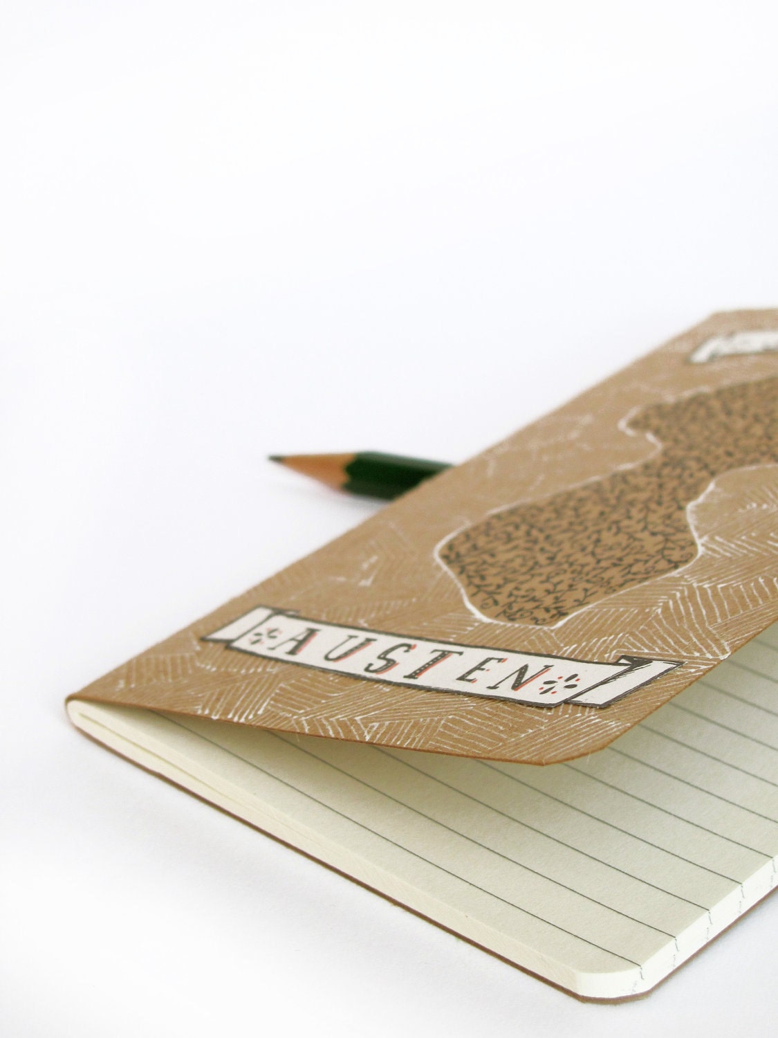 Hand painted Jane Austen Moleskine (black and white)