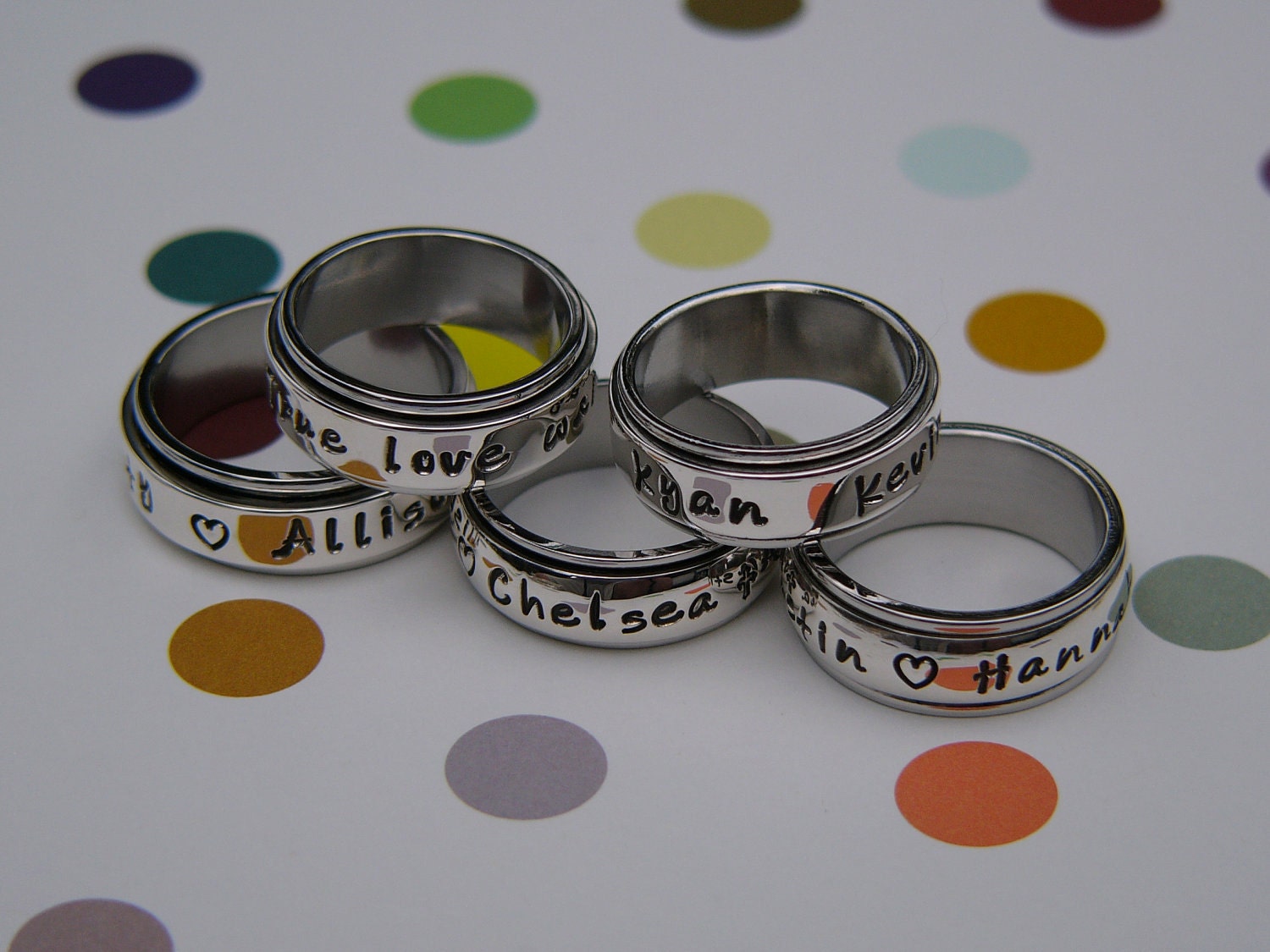 Hand Stamped Spinner Ring