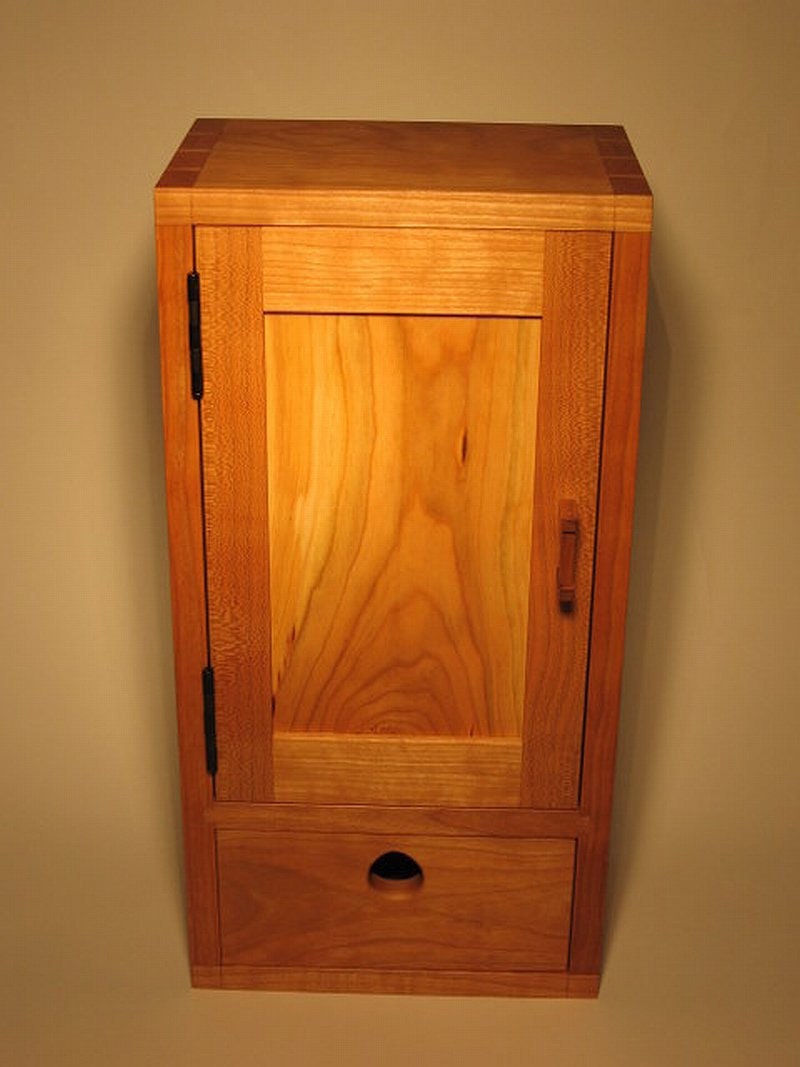 Dovetailed Cherry cabinet with drawer
