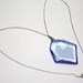 Art Deco Necklace Blue Crystal Glass Pendant Sterling 1920s Jewelry