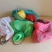 SET OF FOUR Reusable Produce Bags, Toy Bag, Drawstring Bag, Mesh Bag, Storage Bag