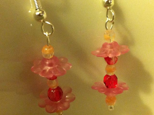 Pink as a Daisy - lucite and Czech glass pierced earrings - pretty pinks - spring fashion