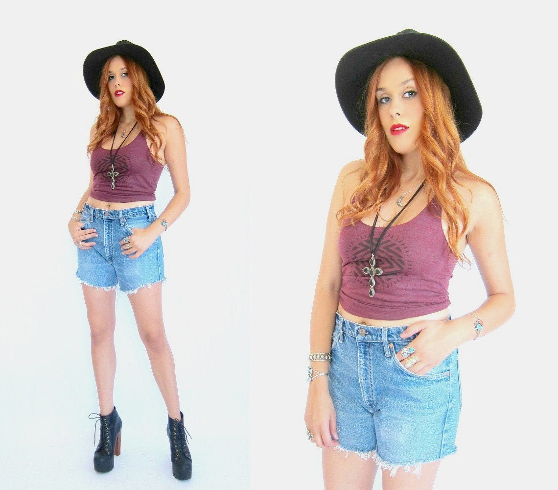 Vintage 70s Denim LEVIS DISTRESSED Cut Off Shorts M L