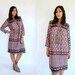 Vintage 70s INDIAN COTTON Bohemian Dress S M