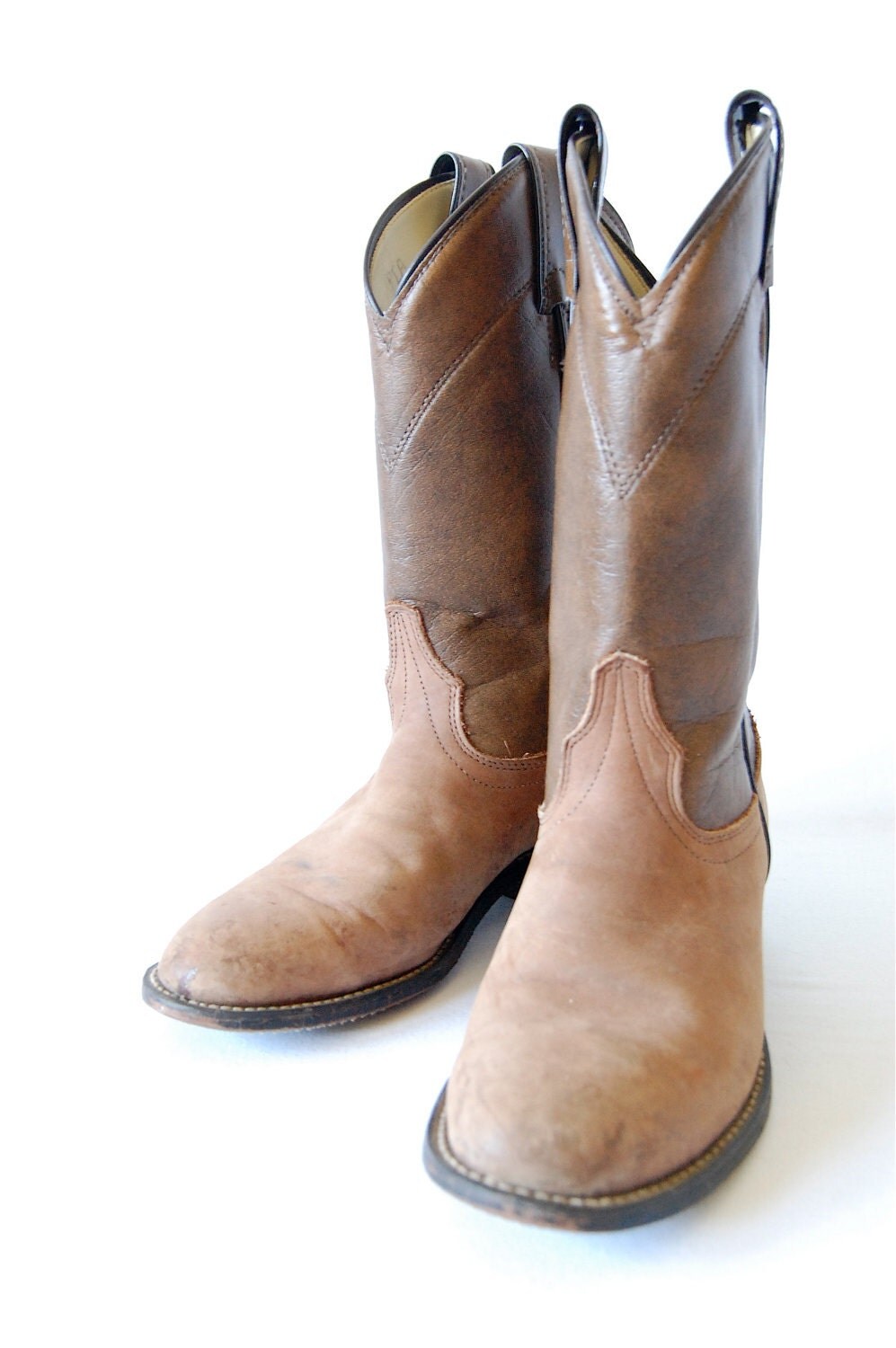 Vintage Laredo cowboy boots simple boho Western brown distressed size 6.5