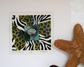 Animal Print and Seashell Modern Linocut