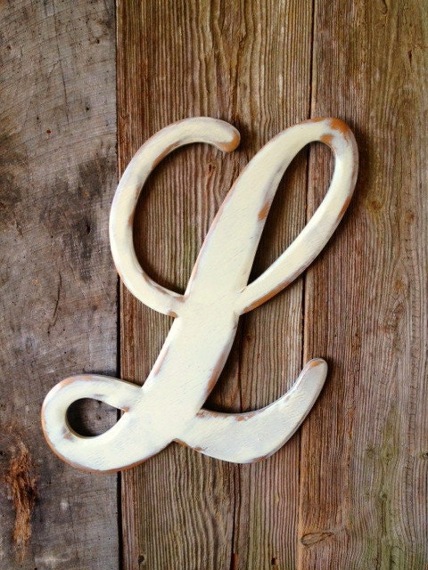 171-Wooden Door Hanger Letter L - Astoria Font - Wedding Sign