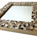 Mosaic Wall Mirror, Wall Art, Neutral Brown and Gold