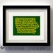 Iowa County Map - Green & Gold