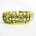 Vintage 1950s One Of A Kind Hand Painted Neon Yellow Bold Rhinestone Bracelet