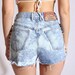 Studded Patriotic Acid Wash Denim Shorts