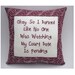 Funny Cross Stitch Pillow, Cross Stitch Quote, Burgundy Maroon Pillow, Dance Quote