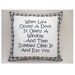 Cross Stitch Pillow Funny Quote, Black and White Pillow, Zombie Quote