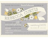 Bridal Shower Invitation - Printable - Gray & Yellow