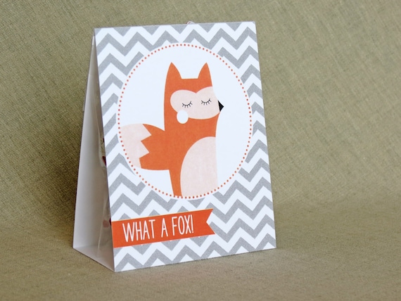 Printable Valentines - What a Fox - PDF File