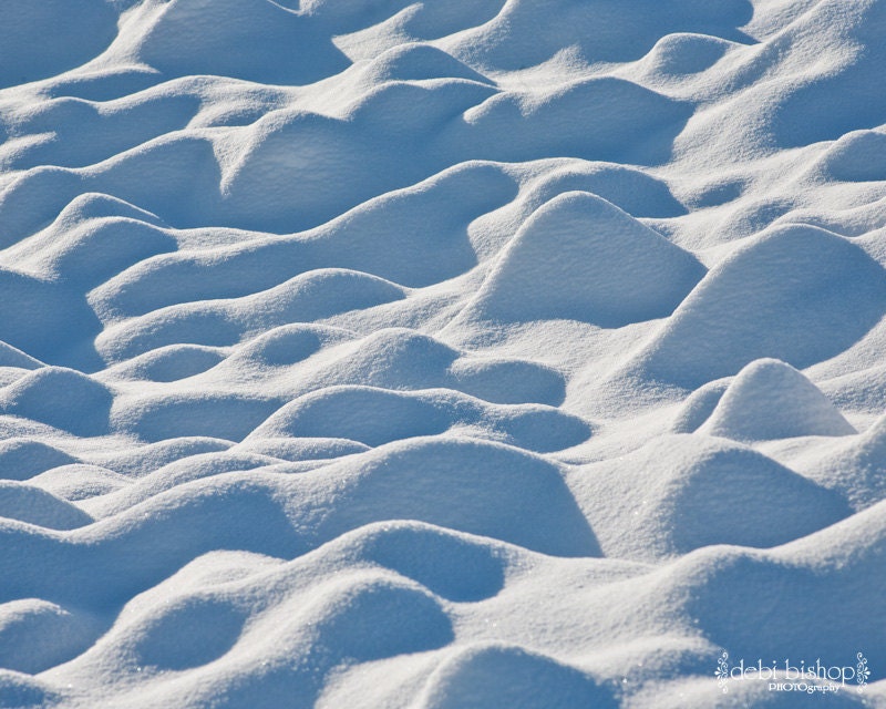 Abstract Snow Winter Blue  -8x10 Fine Art Photograph - Home Decor - DebiBishop