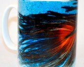 Sunset Feather - Handprinted one off mug