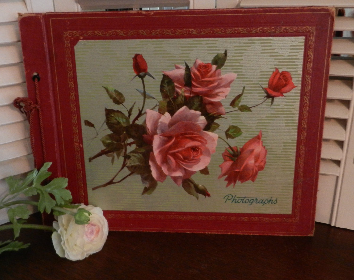 Reserved for SANDY/Vintage Photo Album with Pkg of Black Mounting Corners/Unused Vintage Photo Album