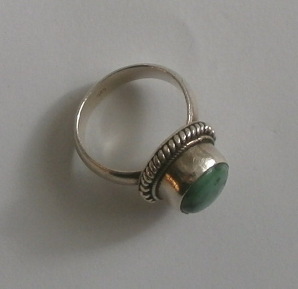 Israeli - Silver - Malachite - Vintage - Ring