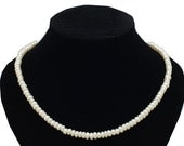 Handmade natural stone white pearl Beads necklace (beadwork), length 45cm, free shipping
