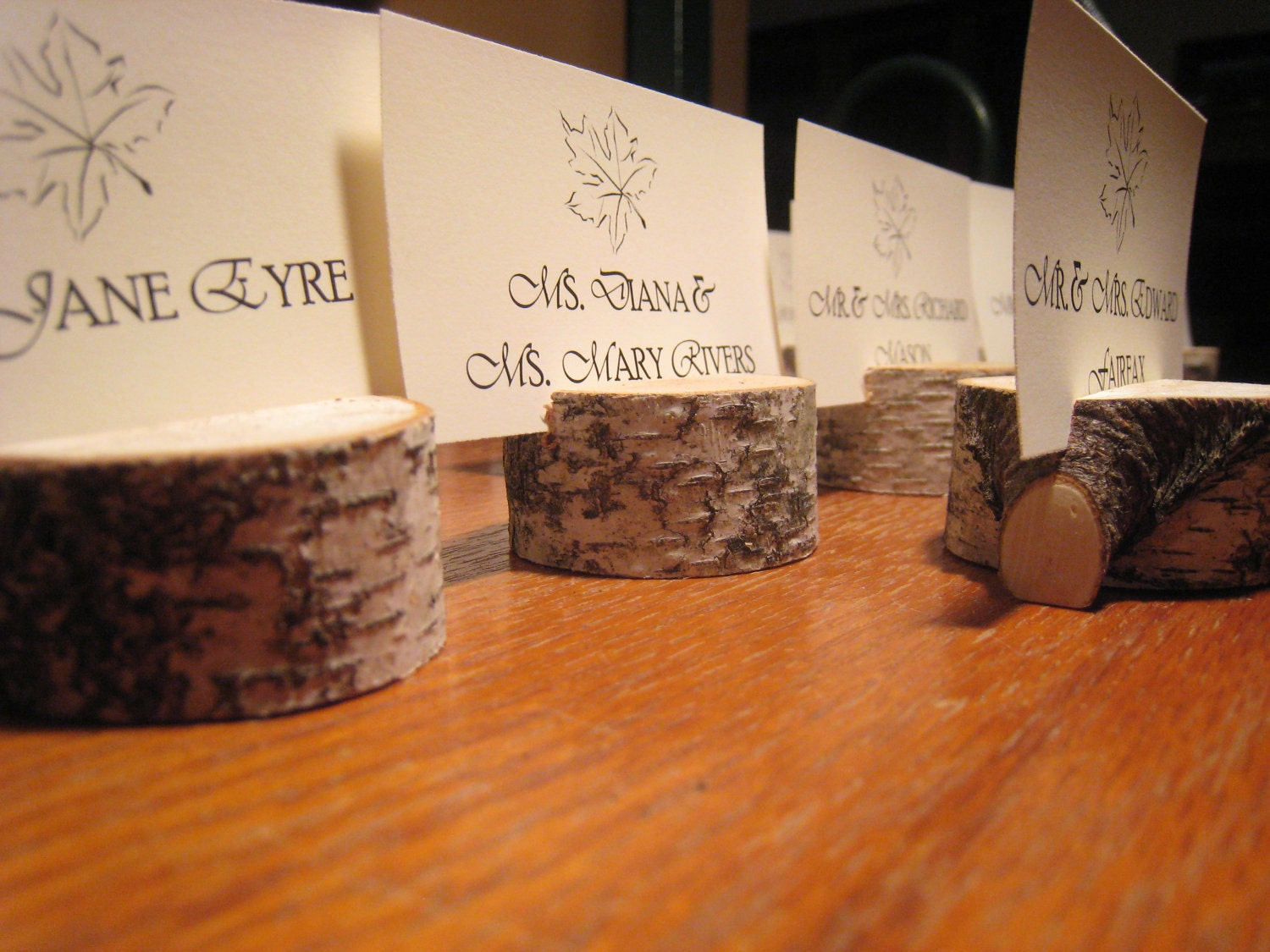Set of Twenty-Five (25) White Birch Place Card Holders