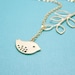 Gold Branch and Bird Necklace, Gold Bird Lariat Necklace