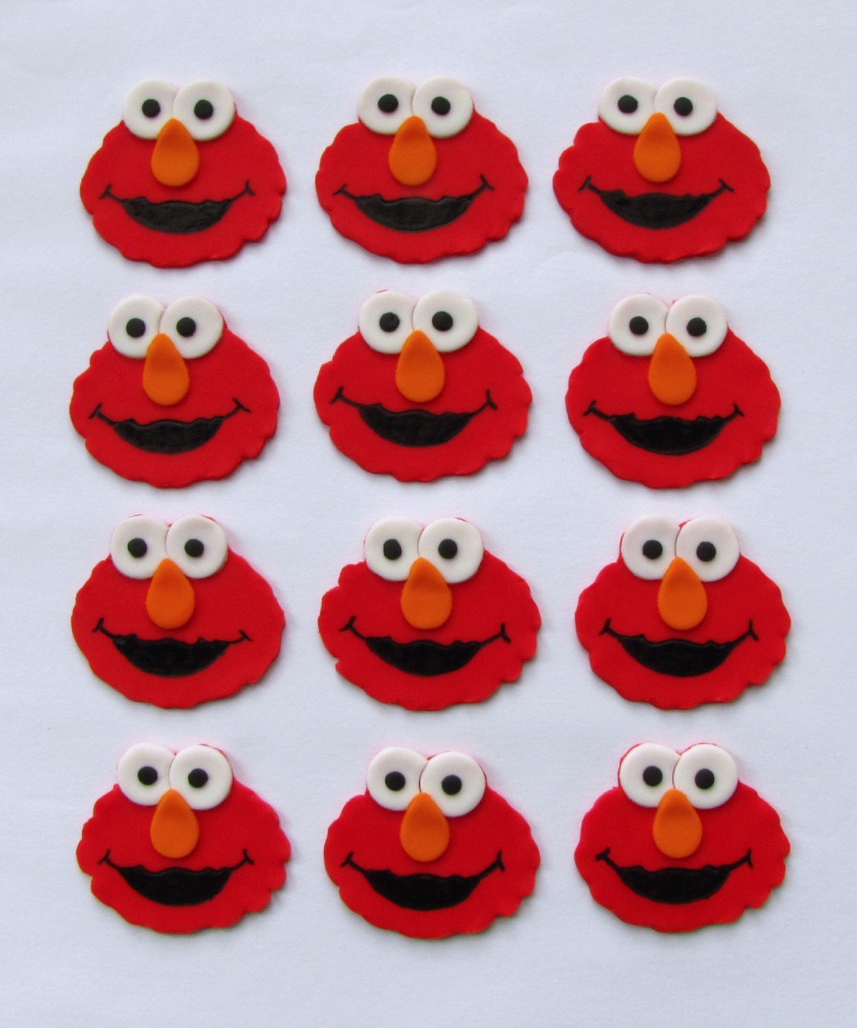 Fondant Cupcake Toppers - Elmo Inspired Monster