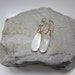White Topaz MOP Mother of Pearl Doublet Elongated Dangle Briolettes Gold Filled Earrings - 'Capture the Moon'