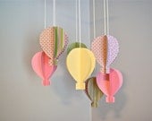 Girls 3D Paper Hot Air Balloon Mobile