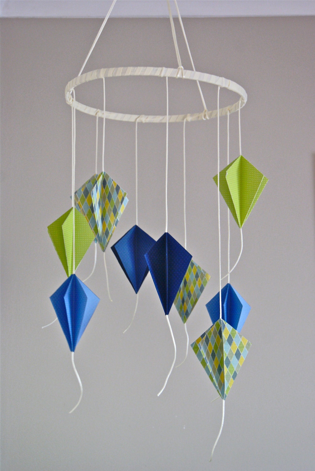 Boys 3D Paper Kite Hot Air Balloon Mobile