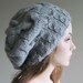 Grey Slouchy Hats Oversize Berets Baggy Beanie Gray color Wool Acrylic Ladies Slouch