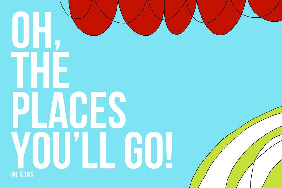 dr. seuss nursery wall art 4- oh the places you'll go