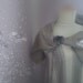Linen summer tunic-dress with  a scarf and brooch