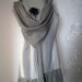 Linen summer tunic-dress with  a scarf and brooch