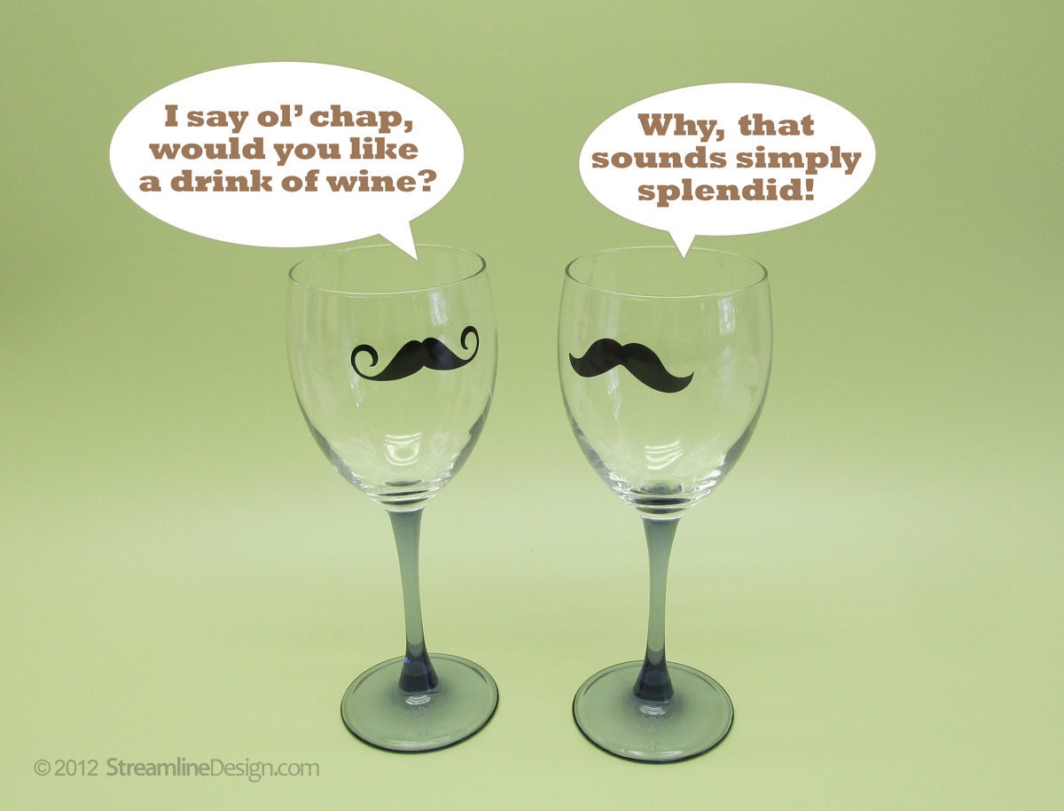 Mustache 6 Pack, Vinyl Sticker / Decal Set of 6 Different Styles - FREE SHIPPING