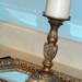 Candle holder Pillar Gold scroll 8 1/2" tall