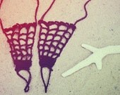 Handmade Crochet Barefoot Sandals,Hippie Foot Thongs, Bridal, Bridesmaids, Summer, Beach, Lace up Sandals, Festival, Bohemian