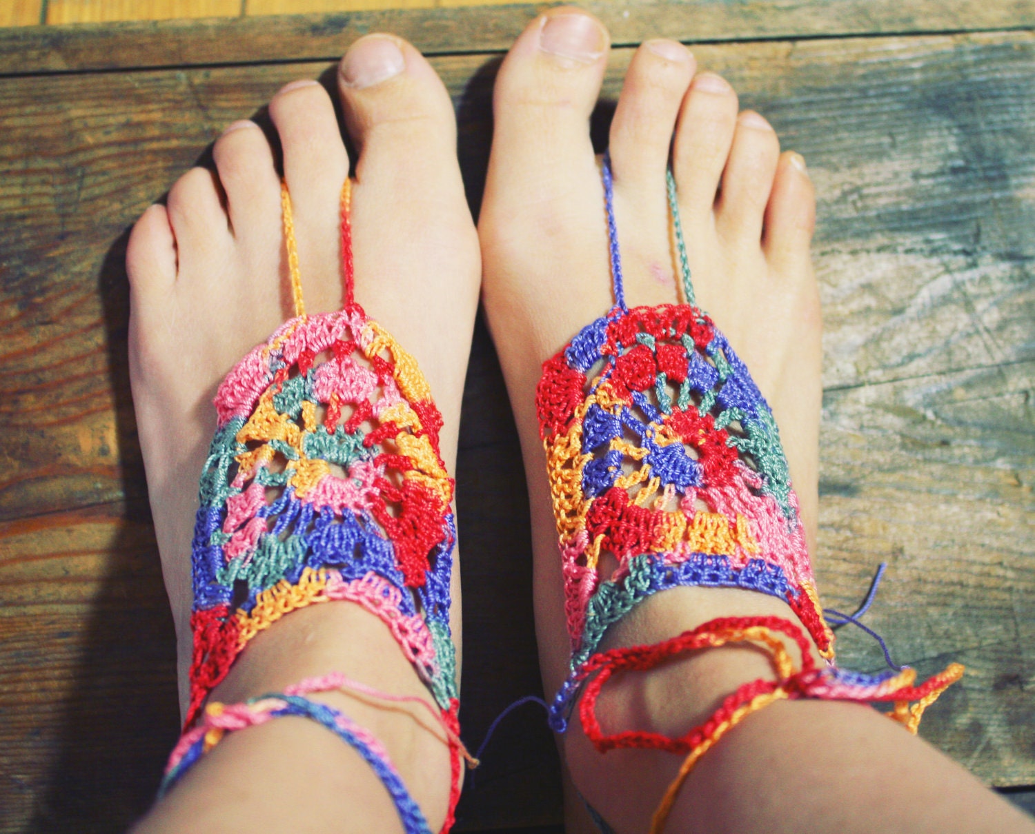 Handmade Crochet Barefoot Sandals, Hippie Foot Thongs, Crochet Accessories, Bridal, Bridesmaids, Summer, Beach