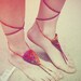 Handmade Bohemian Crochet Barefoot Sandals, Hippie Foot Thongs, Hippie Gladiator, Beach, Festival