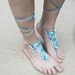 Handmade Crochet Barefoot Sandals,Hippie Foot Thongs, Bridal, Bridesmaids, Summer, Beach, Lace up Sandals, Festival, Gladiators, Bohemian